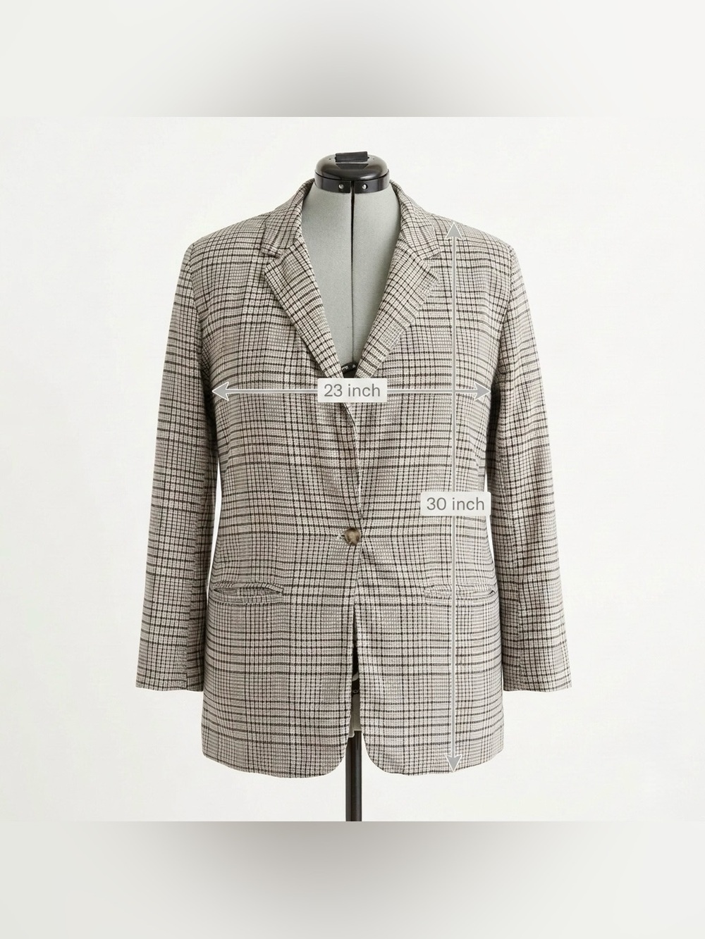 SO Plaid Blazer in Black, Cream & Olive Accent - Picture 7 of 7